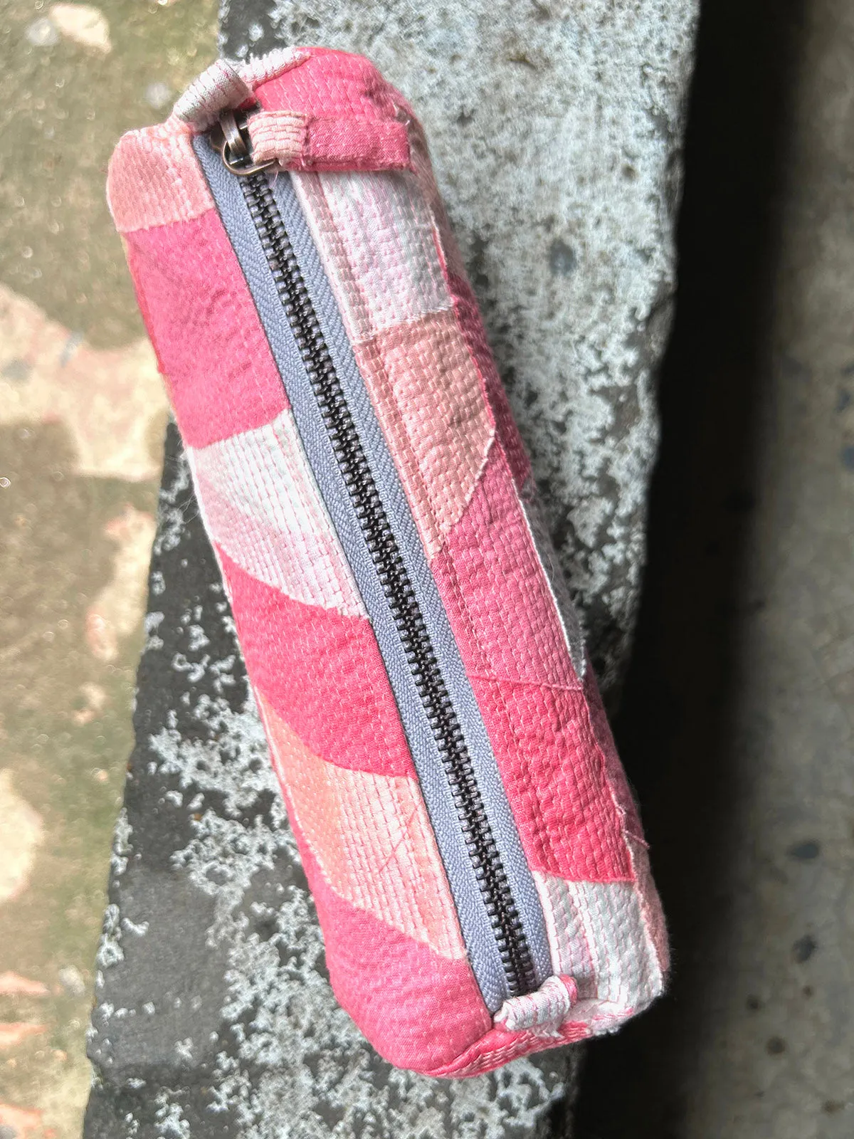 Pink Upcycled Pencil Pouch