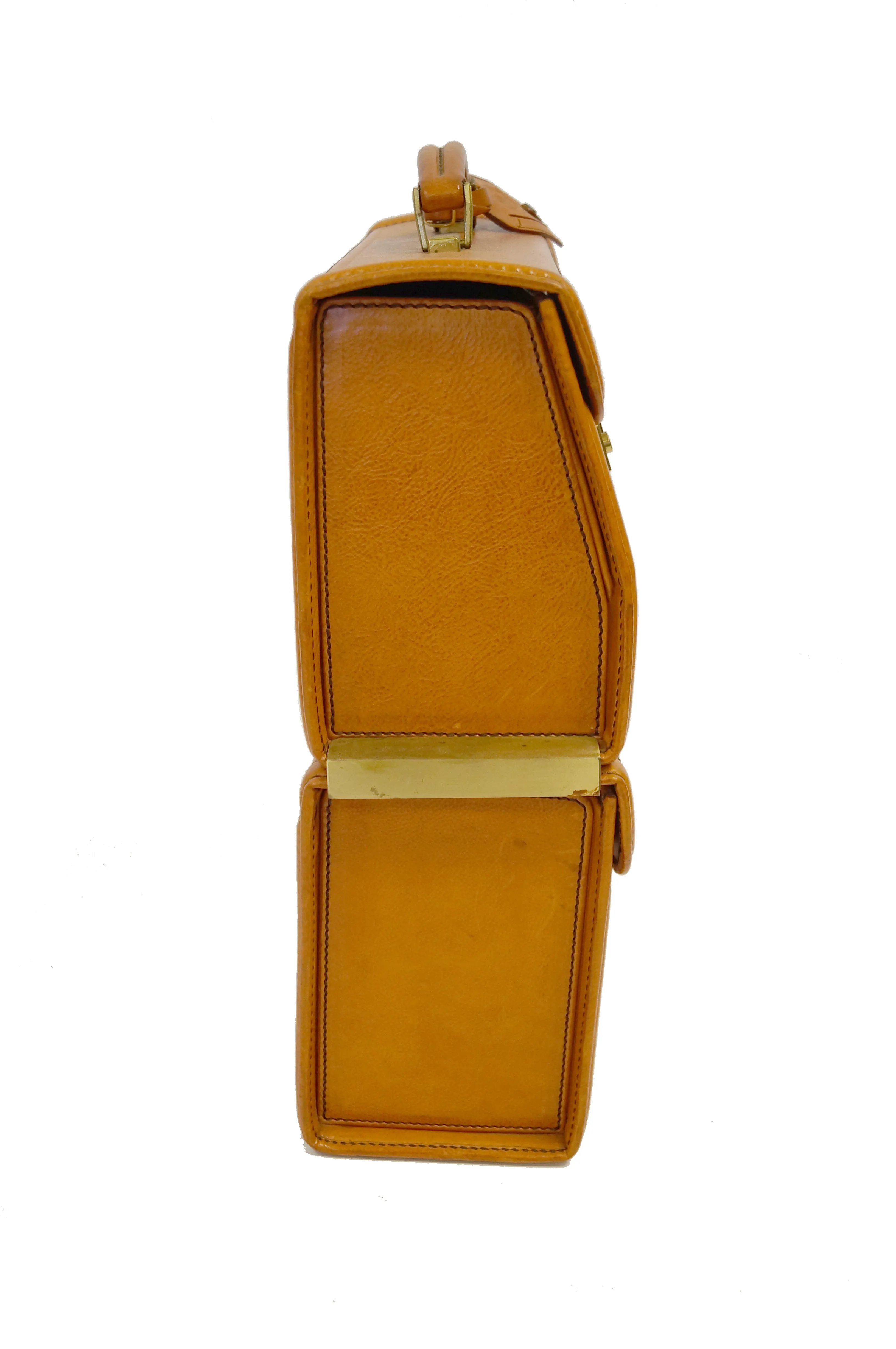 Rare 1990s Schedoni for Ferrari 348 355 Tan Italian Leather Console Luggage