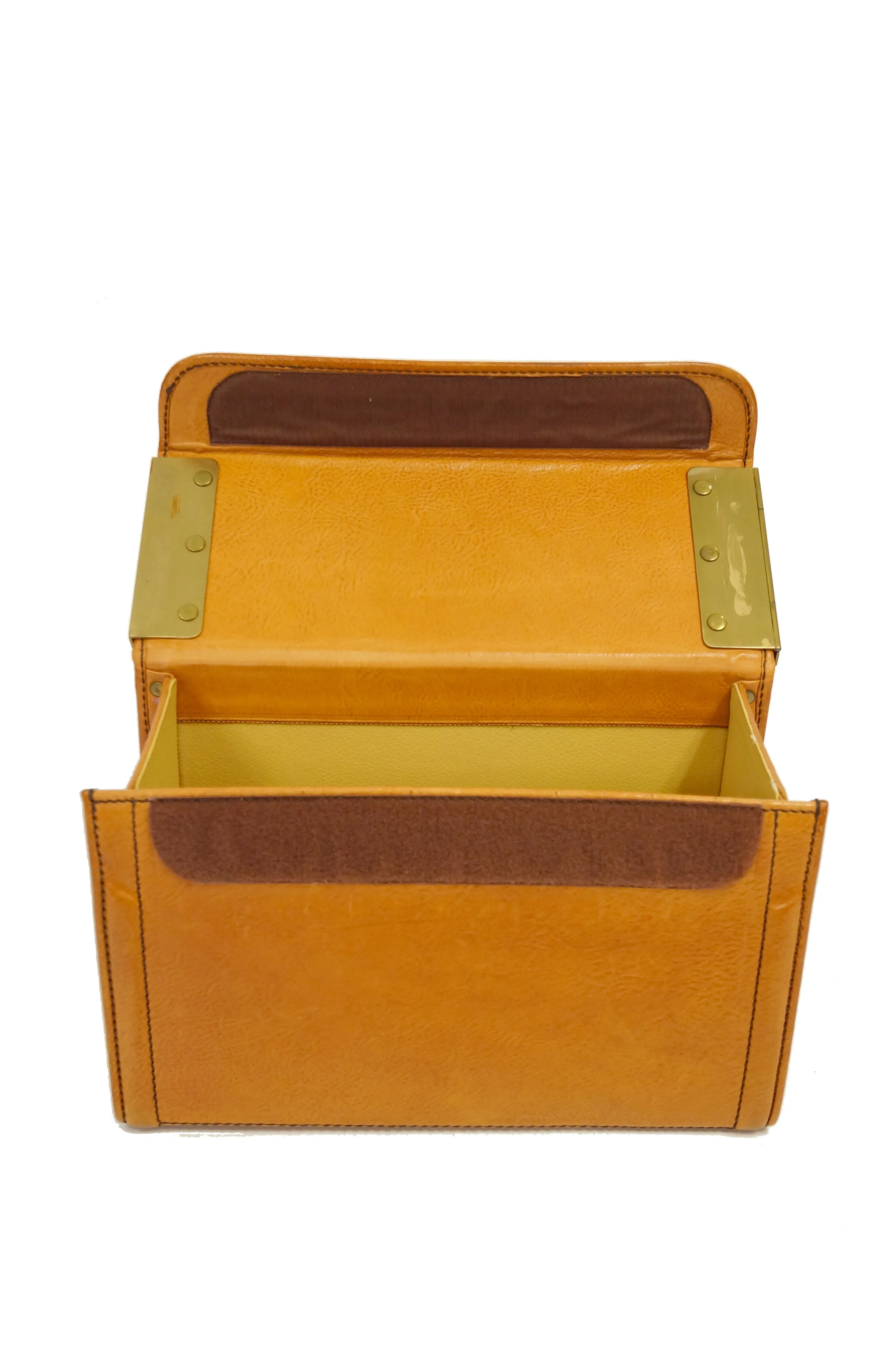 Rare 1990s Schedoni for Ferrari 348 355 Tan Italian Leather Console Luggage