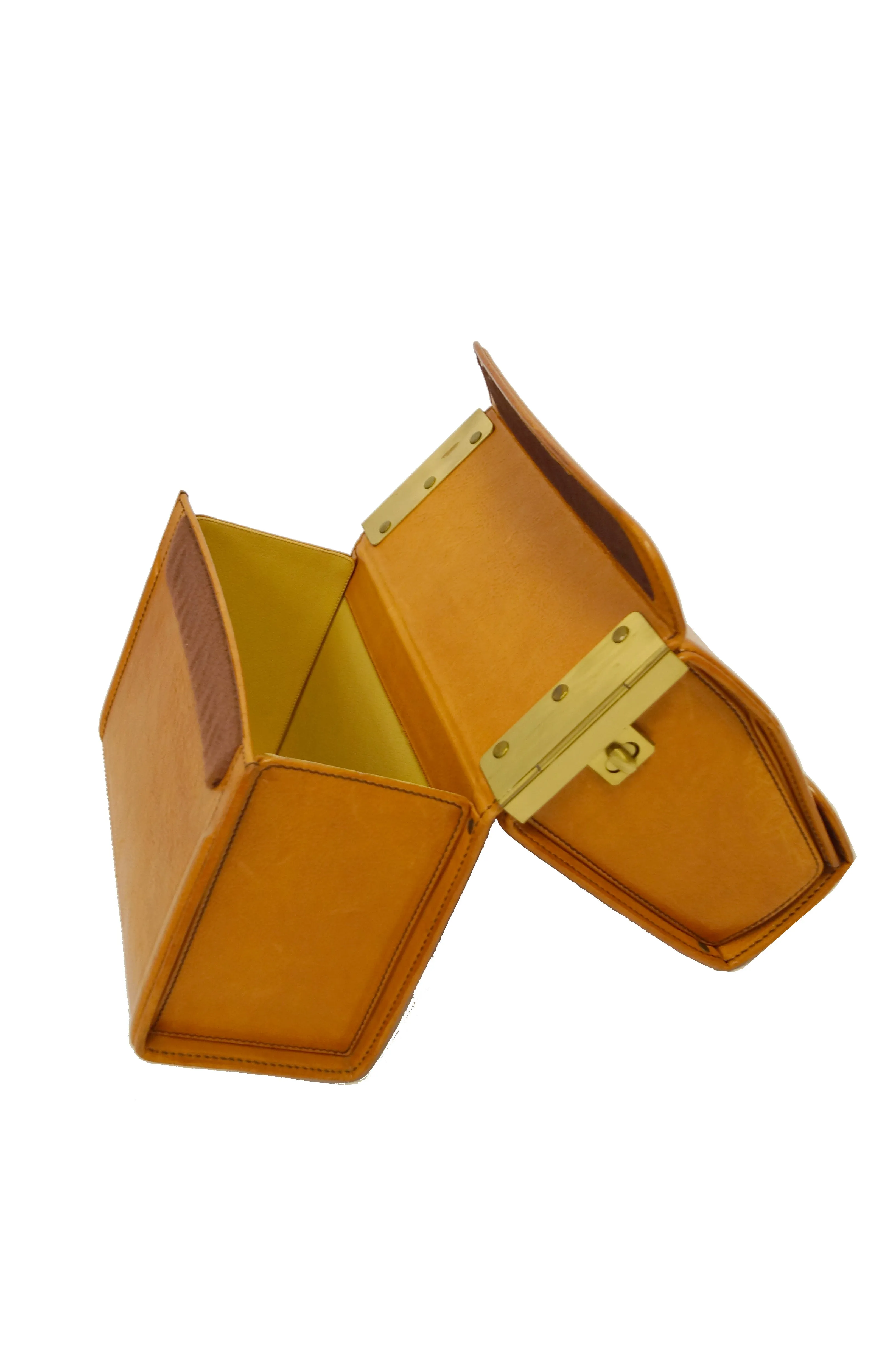 Rare 1990s Schedoni for Ferrari 348 355 Tan Italian Leather Console Luggage