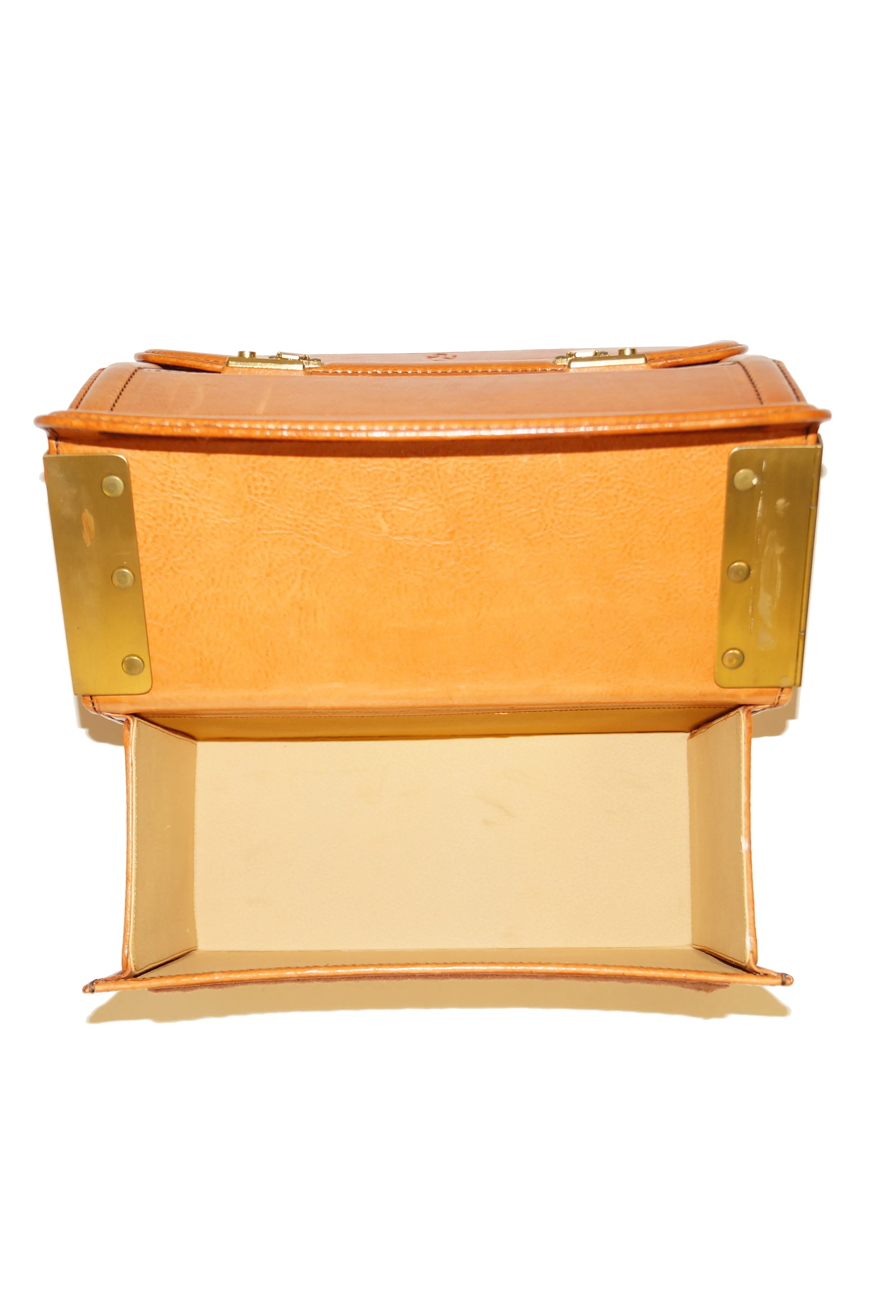 Rare 1990s Schedoni for Ferrari 348 355 Tan Italian Leather Console Luggage