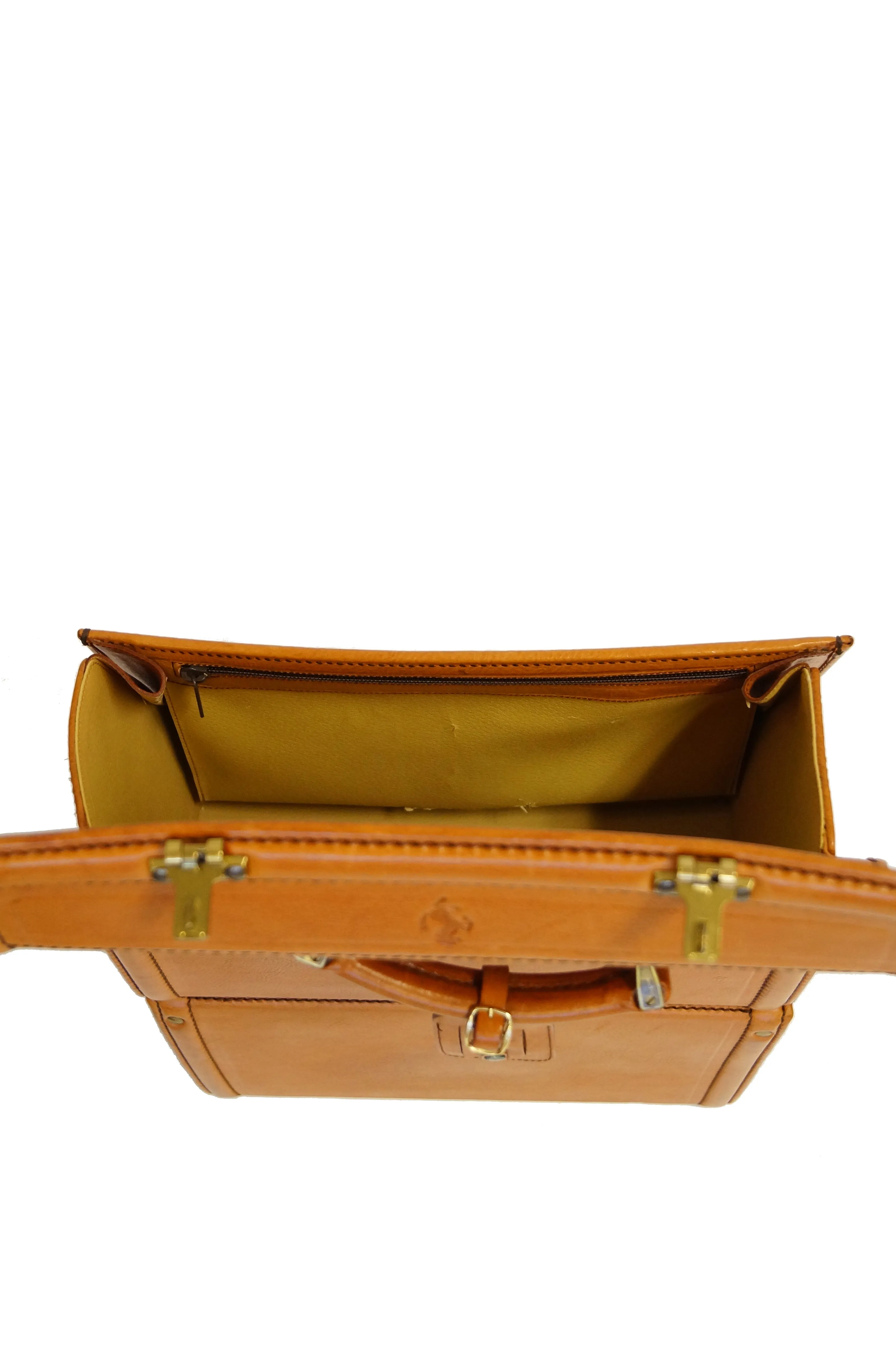 Rare 1990s Schedoni for Ferrari 348 355 Tan Italian Leather Console Luggage