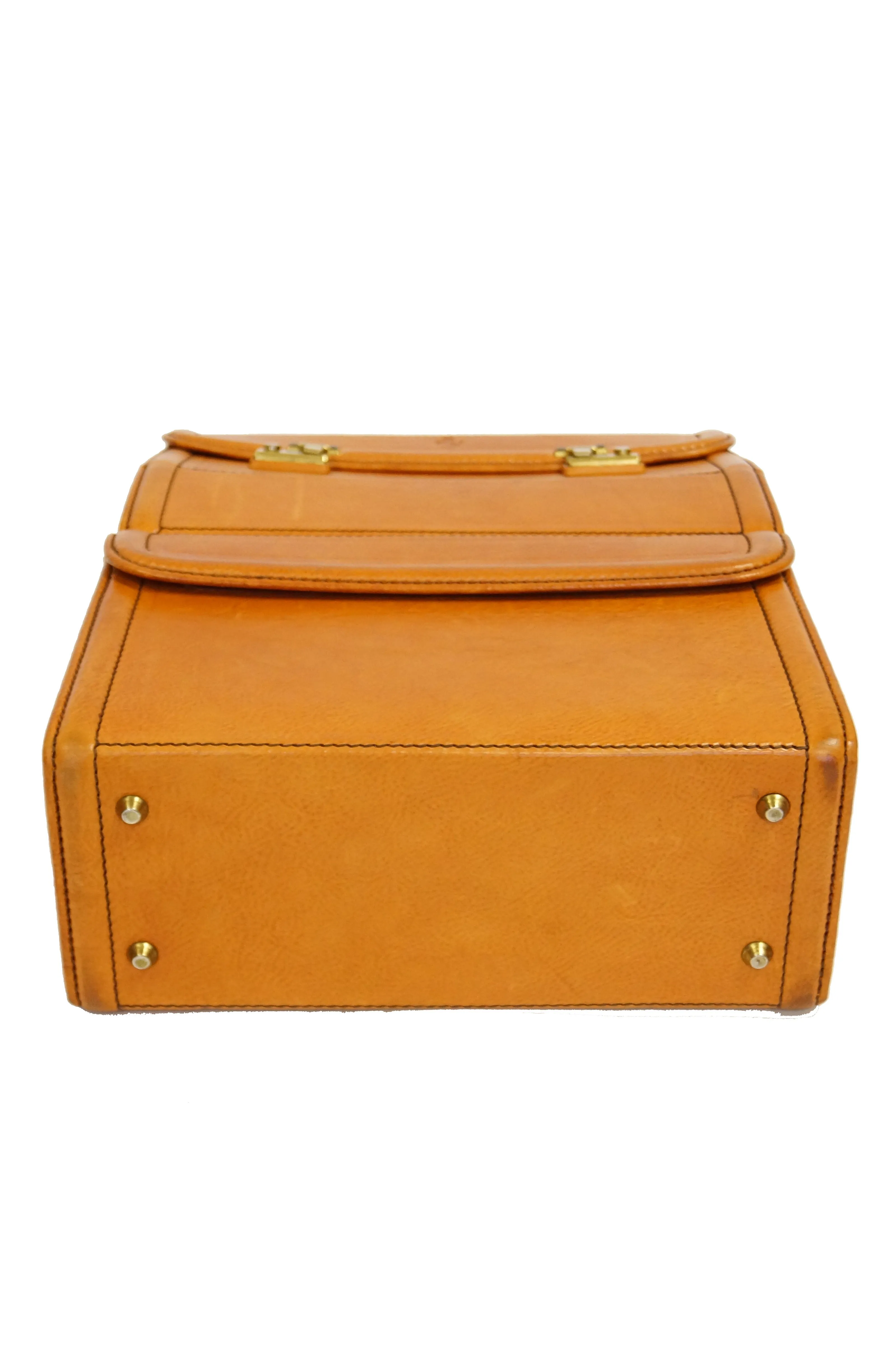 Rare 1990s Schedoni for Ferrari 348 355 Tan Italian Leather Console Luggage