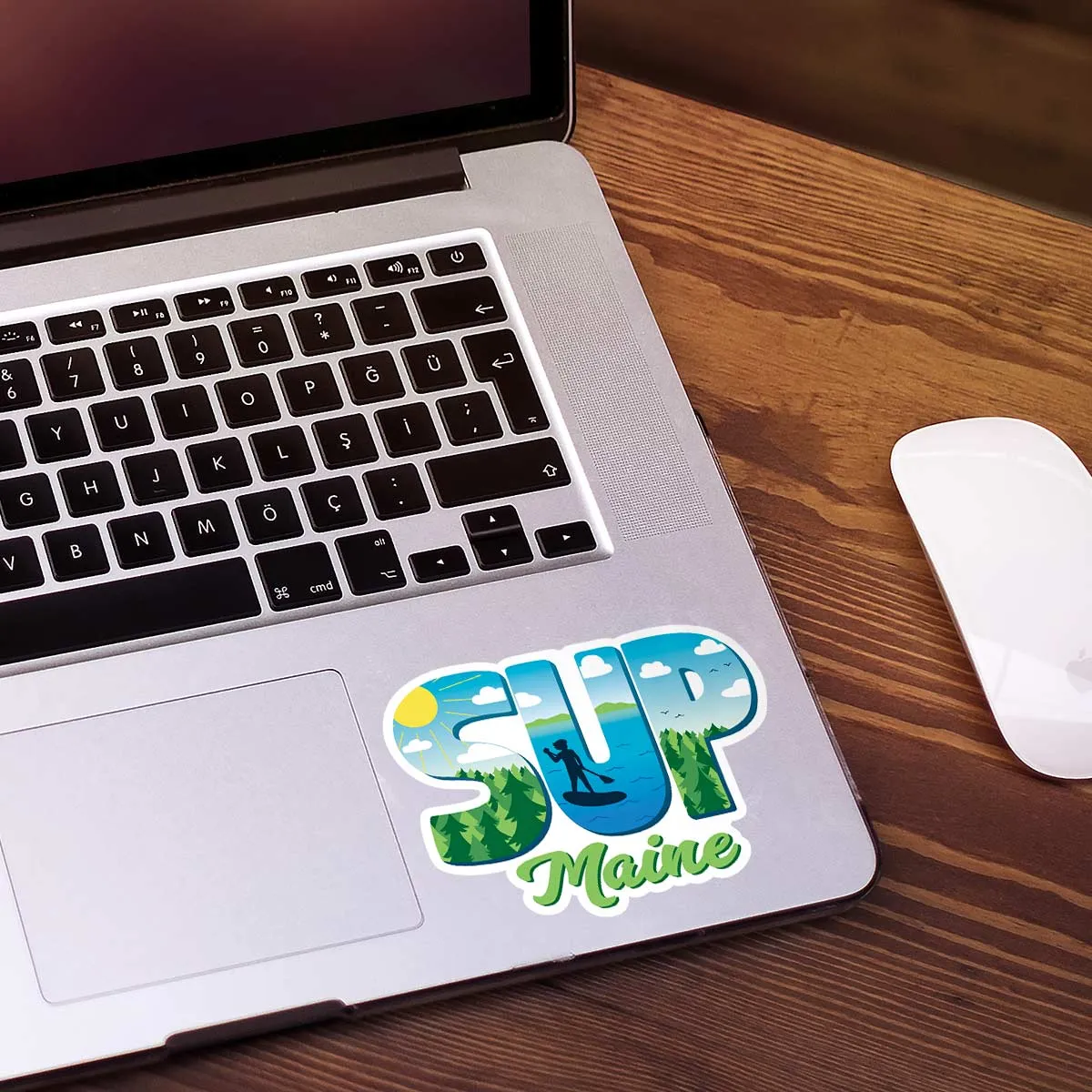 SUP Maine Die Cut Vinyl Sticker Stand Up Paddleboard Sticker