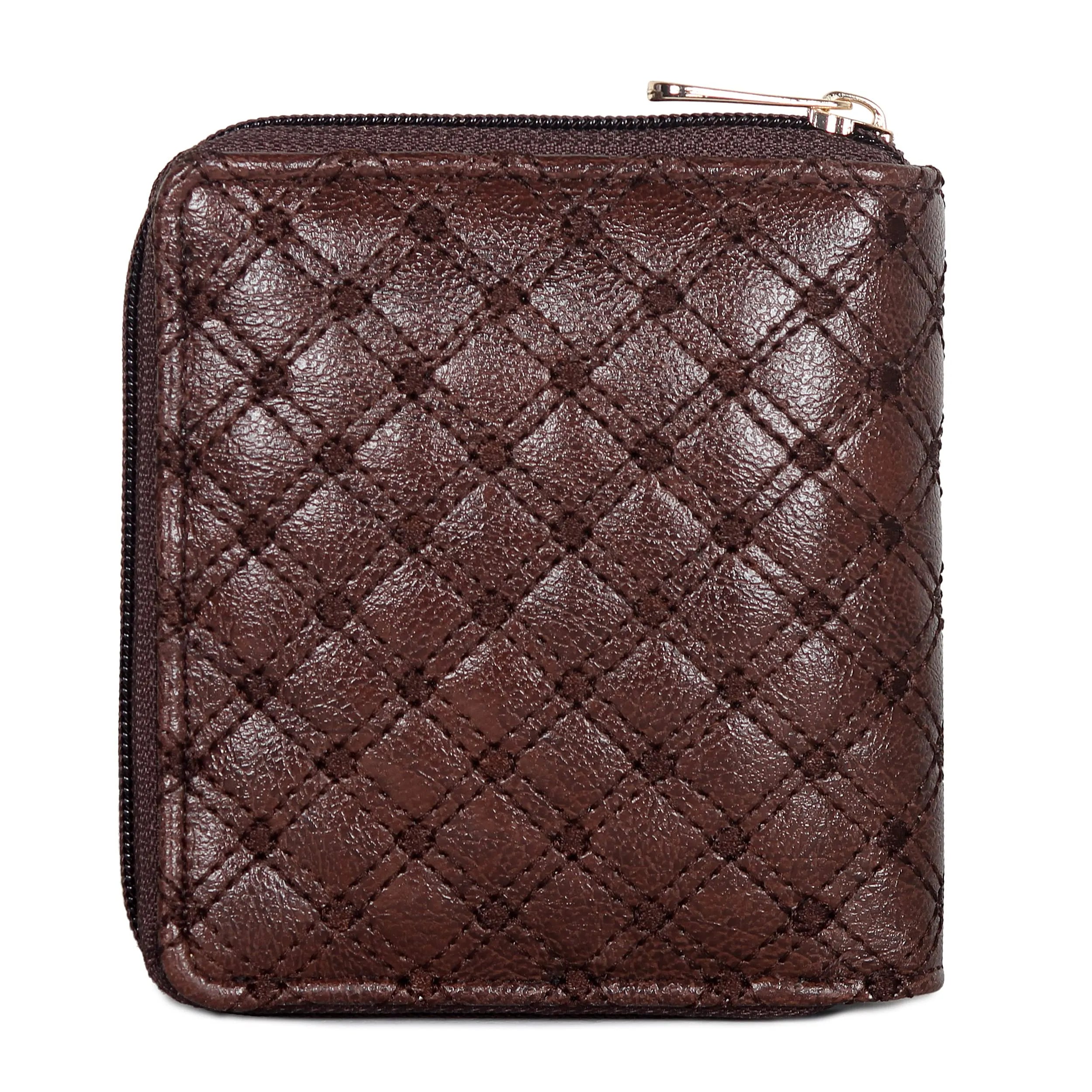 THE CLOWNFISH Zia Genuine Leather Bi-Fold Zip Around Wallet for Women with Multiple Card Slots & Coin Pocket (Light Peach)