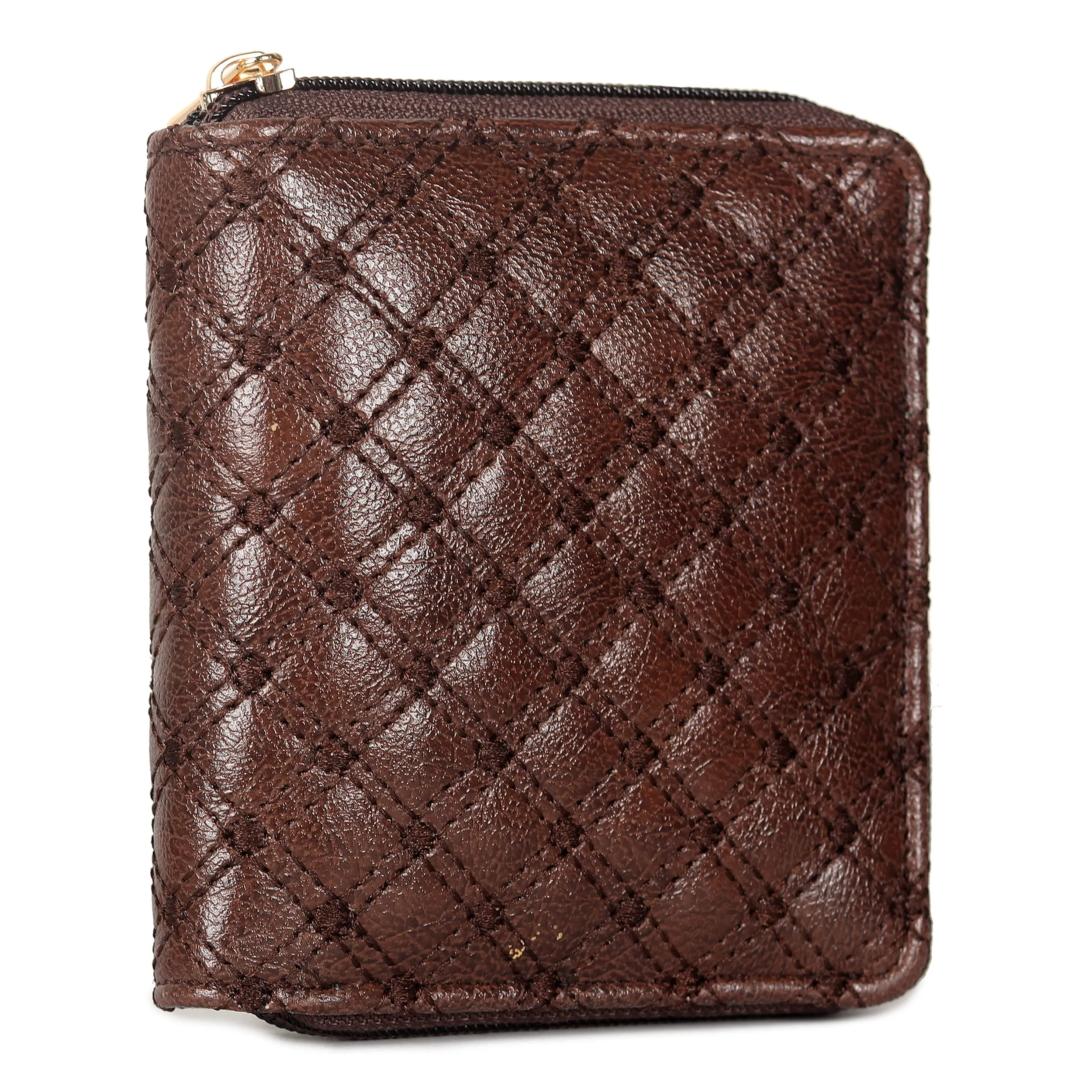 THE CLOWNFISH Zia Genuine Leather Bi-Fold Zip Around Wallet for Women with Multiple Card Slots & Coin Pocket (Light Peach)