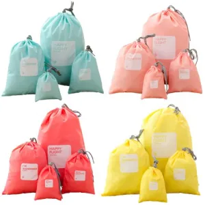 Travel Storage Organiser Pouches - 4 Piece Set