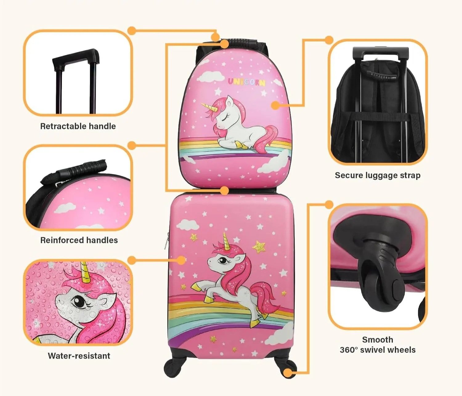 Unicorn Luggage Set