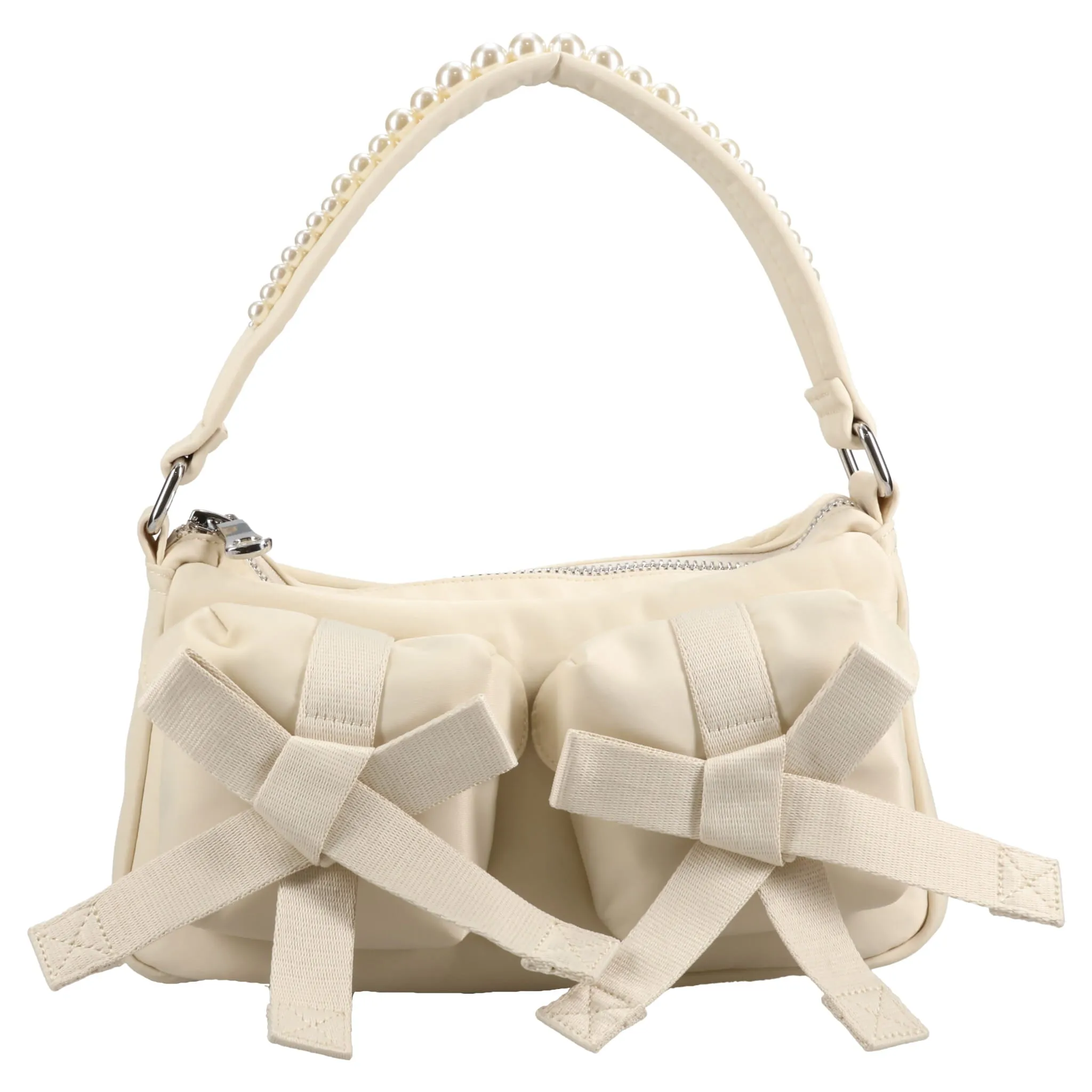 UTILITY BOW POCKET POCHETTE BAG W/EMB / STONE/PERAL
