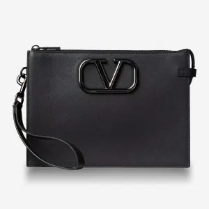 Valentino Garavani VLogo Signature Calfskin Pouch