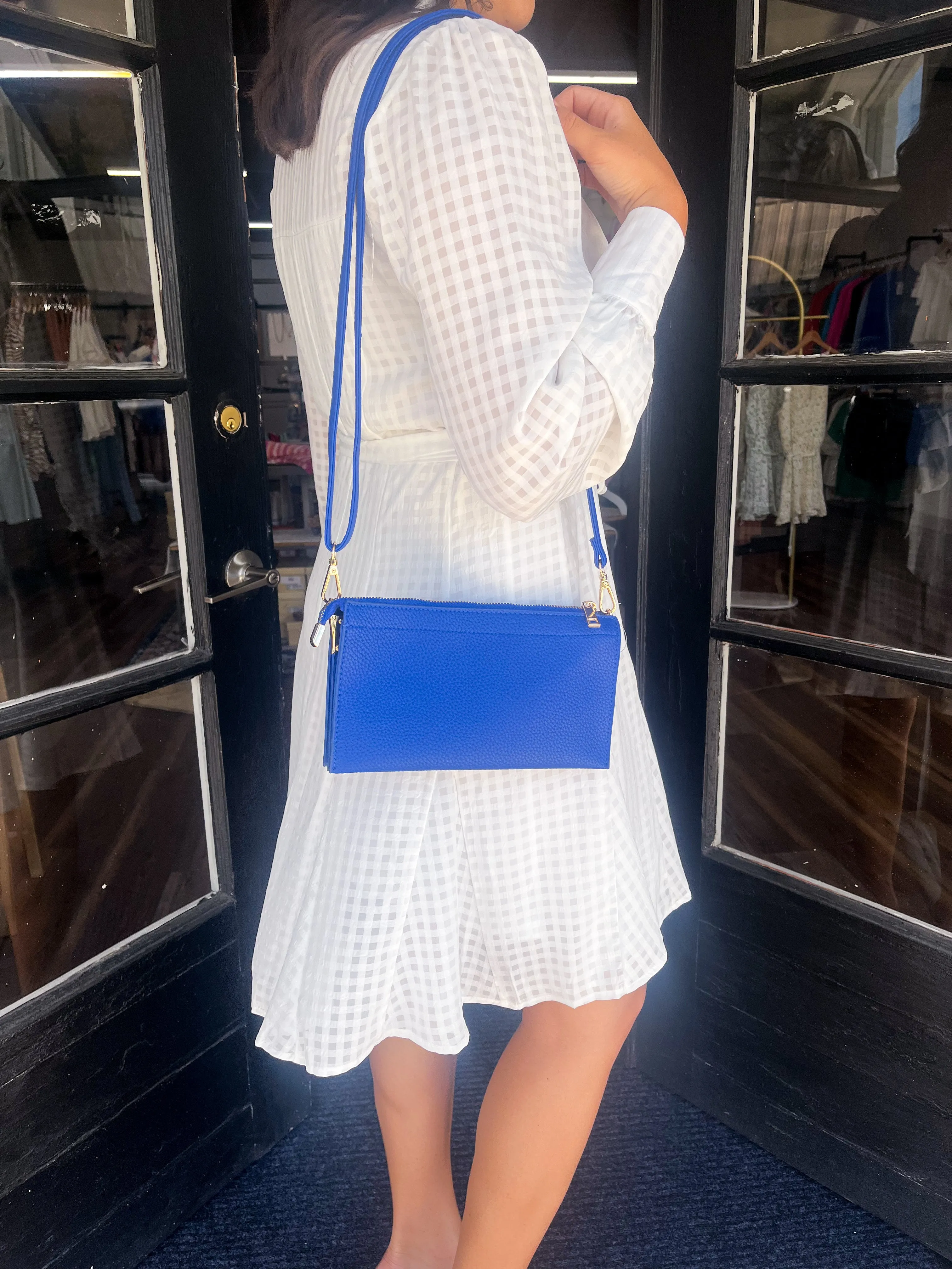 Vegan Leather Crossbody & Wristlet Combo