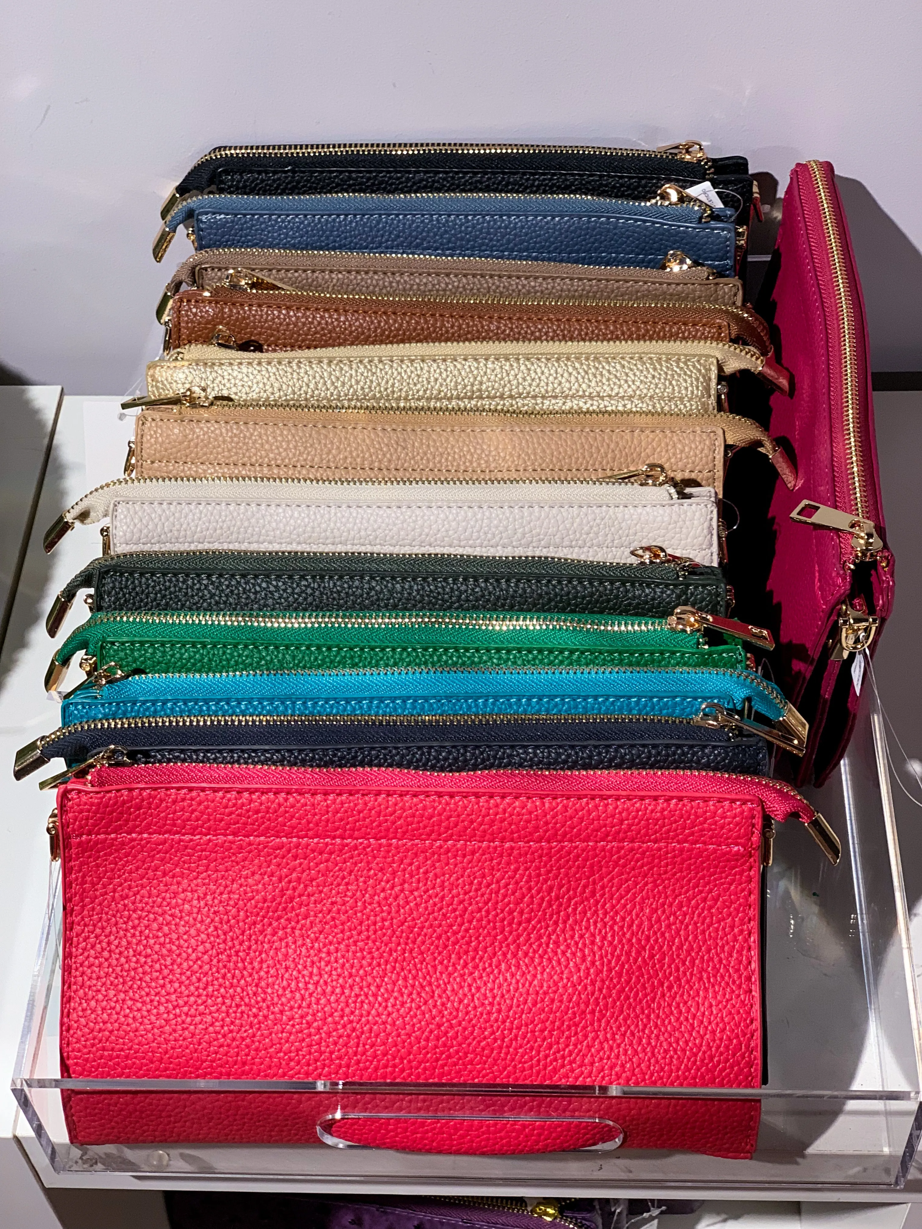 Vegan Leather Crossbody & Wristlet Combo