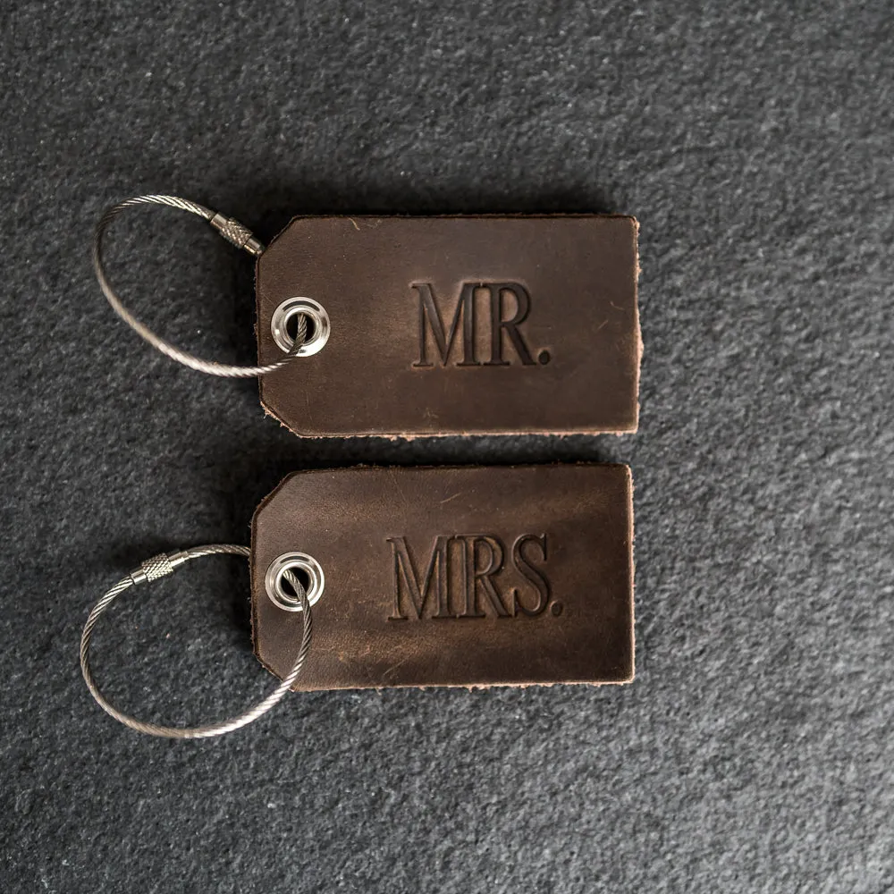 Weddings - Leather Luggage Tags Bridesmaid and Groomsmen Gifts